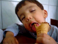 Sleepy Kid Eats Ice Cream video